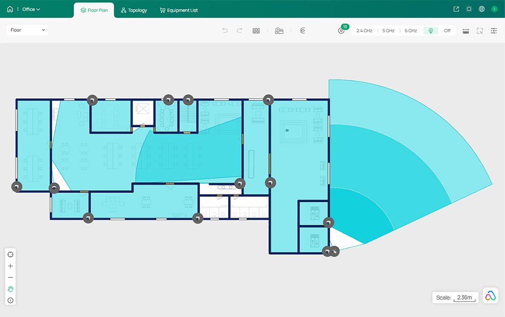 Camera coverage visualization