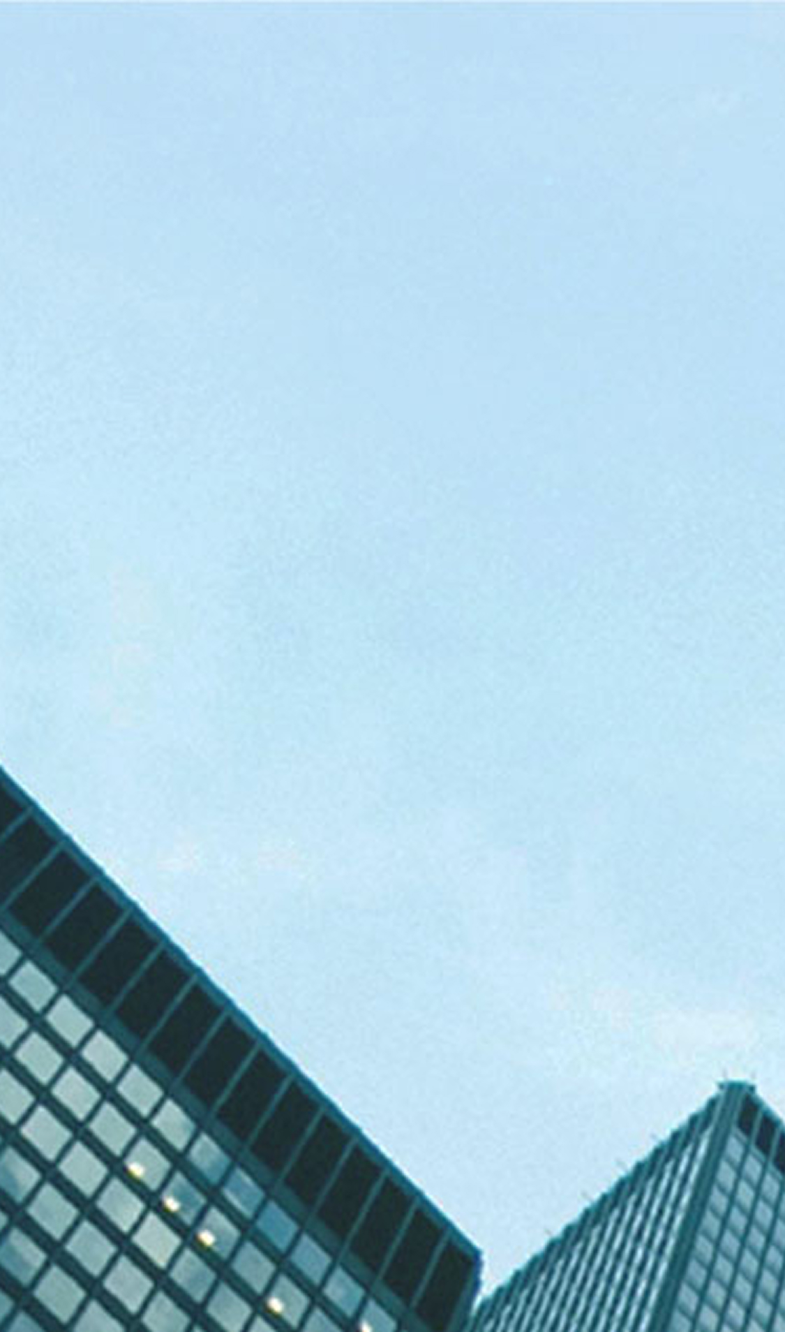 view of the top of the building from the ground level