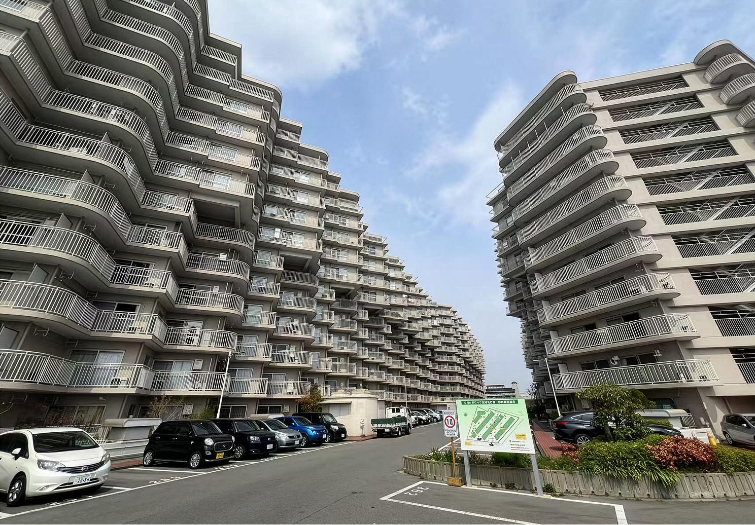 Evergreen Yodogawa apartment buildings in Osaka, Japan