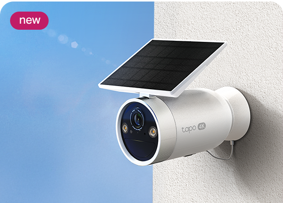 Battery-Powered Security Camera with Built-In Solar Panel
